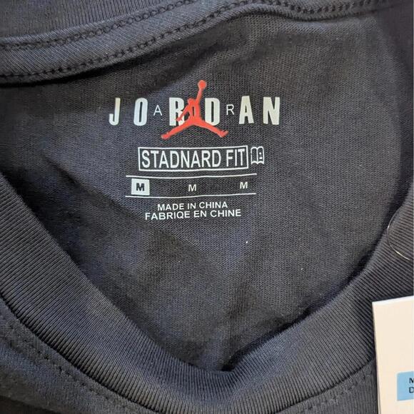 Men’s Nike Jordan Flight Heritage T-Shirt Black M DZ7314-010 NWT Jumpman Logo - Picture 9 of 9